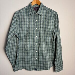 UNTUCKit Men's Slim Fit‎ Green Plaid Long Sleeve Button Shirt St. Patrick Day M